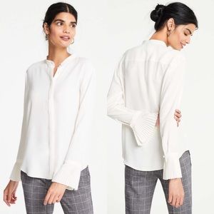 NWT Ann Taylor Pleated cuff blouse